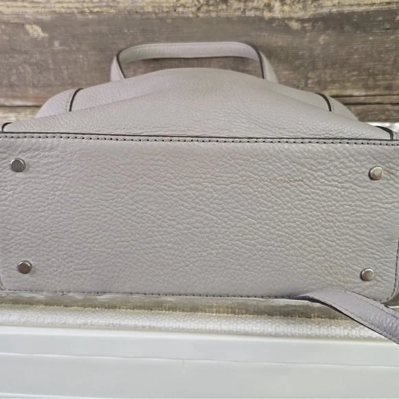 Kate Spade Jackson Gray Leather Satchel Crossbody Bag - Picture 3 of 9
